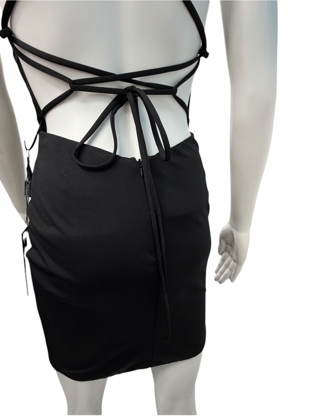 NWT La Femme 31758 Black Strappy Back Mini Dress Size 00 - Picture 6 of 10